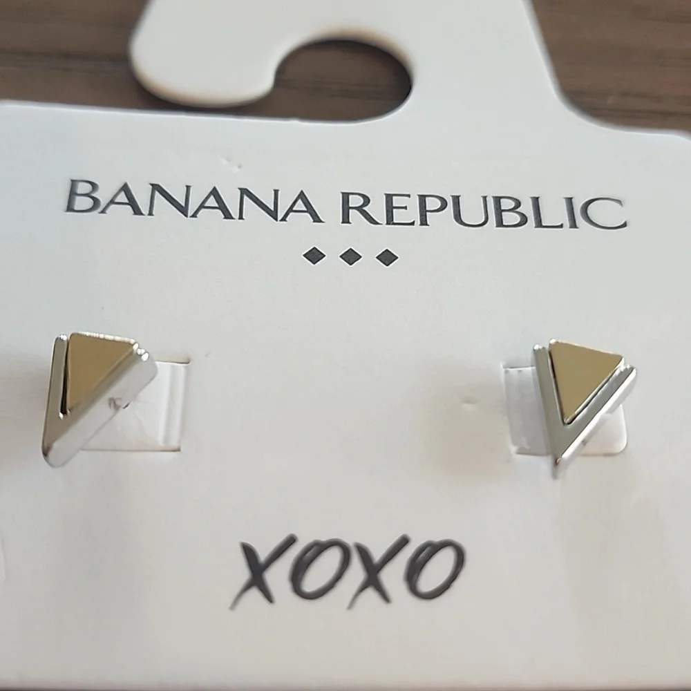 Banana Republic Two-Tone Triangle Stud Earrings - Picture 1 of 3